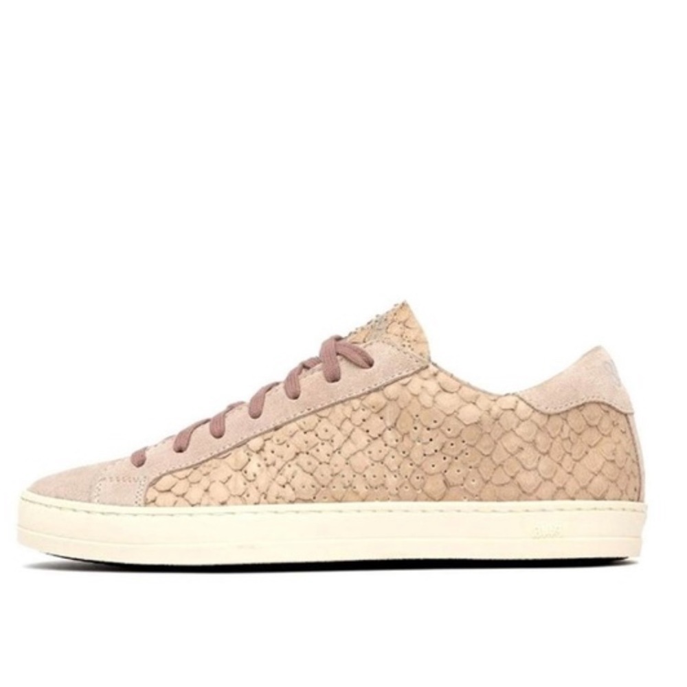 P448 John Pink Python Snakeskin Print Sneakers - image 3